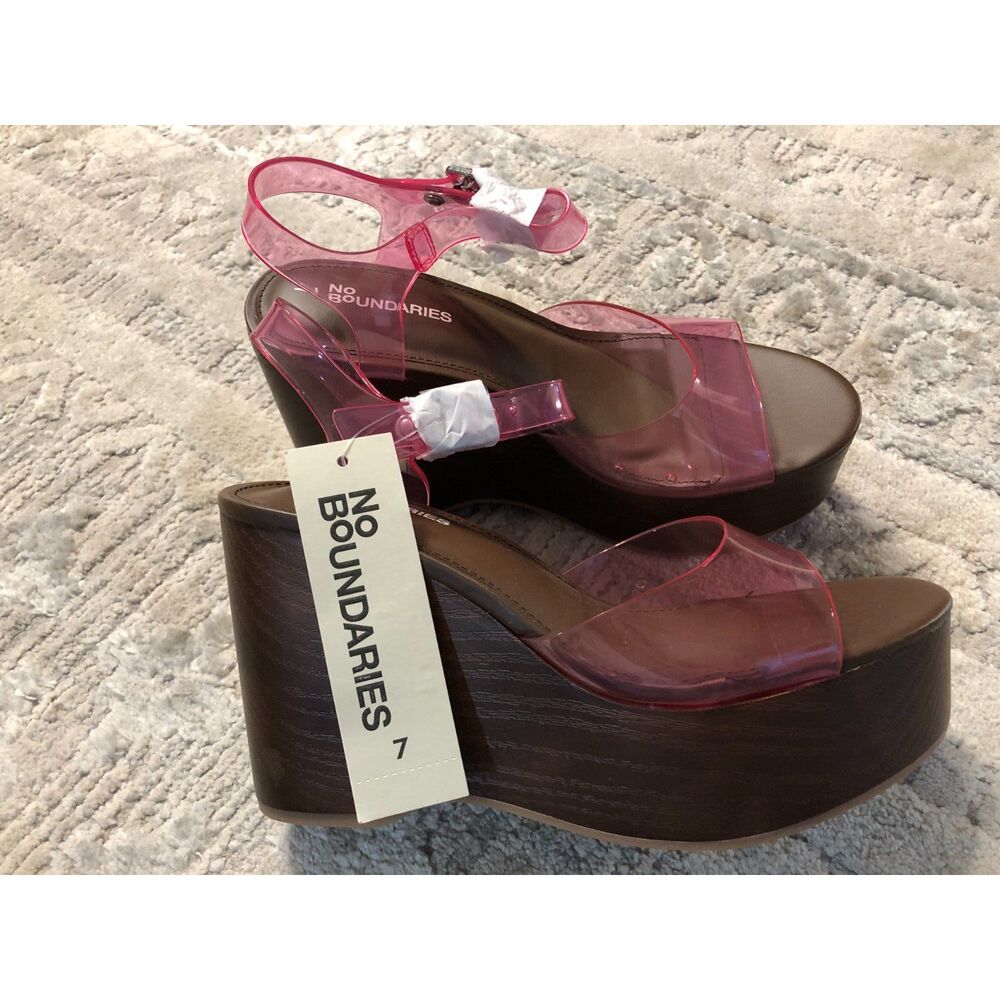 Woman's Size 7 Pink Clear Sandals